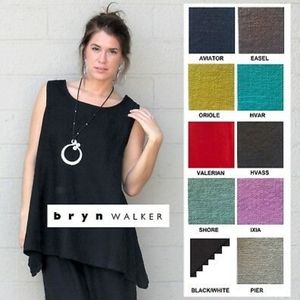 Bryn Walker linen trapeze tank top in black